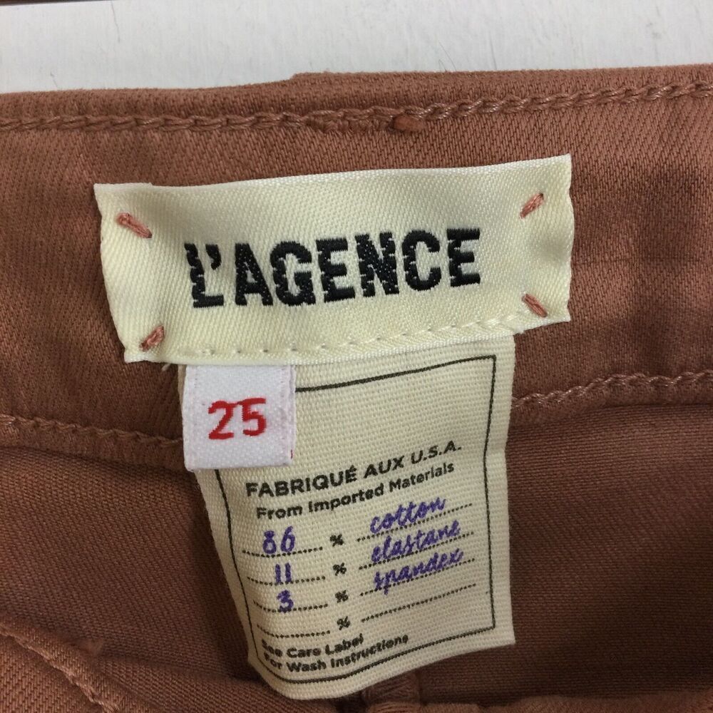 L'agence Womens Marguerite Coated High Rise Skinny Jeans Brown Size 25 - Picture 4 of 7